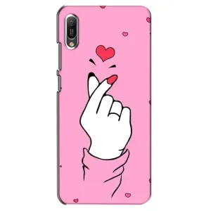Чехол с принтом для Huawei Y6 2019 (AlphaPrint - Знак сердечка)