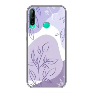 Силконовий чохол з принтом в квітах на Huawei Y6p (Фіолетове листя абстракція)