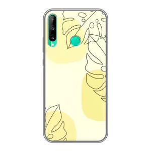 Силконовий чохол з принтом в квітах на Huawei Y6p (Жовта монстера арт)