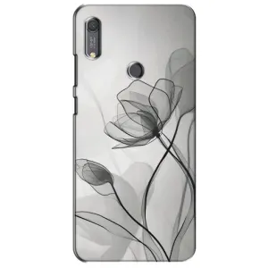 Чохол з квітковим принтом на Хуавей Y6s (Чорні квіти)