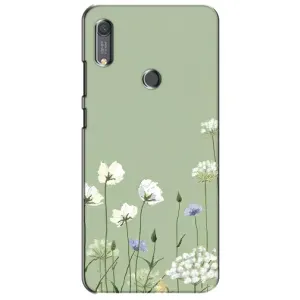 Чохол з квітковим принтом на Хуавей Y6s (Квіти на зеленому)