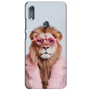 Чохол з принтом стильні тварини для Хуавей Y6s (Лев в окулярах)
