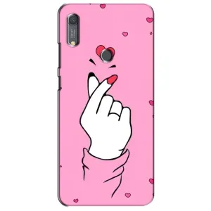 Чехол с принтом для Huawei Y6s (AlphaPrint - Знак сердечка)