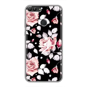 Чохли з квітами для Huawei Y7 Prime 2018 (VPrint) (Квіти на чорному)