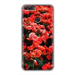 Чохли з квітами для Huawei Y7 Prime 2018 (VPrint) (Квіти червоні)