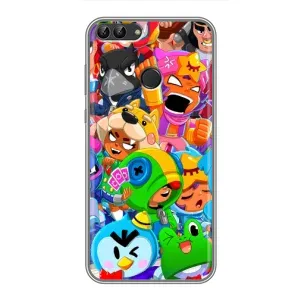 Чехол для Huawei Y7 Prime 2018 Бравл Старс (VPrint) (Герої Бравл Старс)