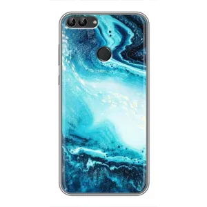 Мраморний чехол на Huawei Y7 Prime 2018 (VPrint) (Блакитний мрамор)
