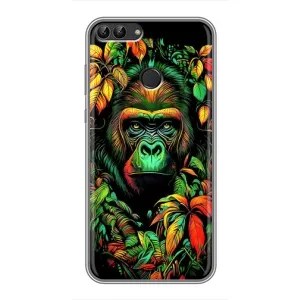 Чохол з Мавпами Huawei Y7 Prime 2018 - (AlphaPrint) (Мавпа в квітах)