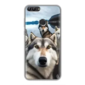 Чохол з Хаскі Huawei Y7 Prime 2018 - (AlphaPrint) (Селфі Хаскі)