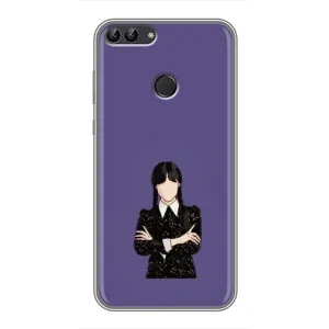 Чохли Венсдей на Huawei Y7 Prime 2018 Уенсдей (AlphaPrint) (Венздей у чорному)
