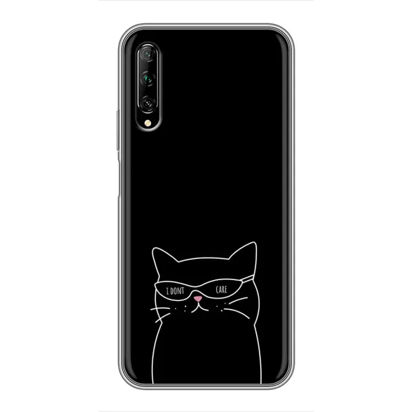 Чохол з принтом «Байдужий кіт» для Huawei Y7 Pro 2019
