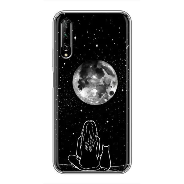 Чохол з принтом «Дівчина з котом» для Huawei Y7 Pro 2019