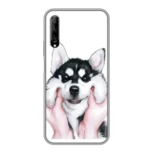 Чехол с Хаски для Huawei Y7 Pro 2019 - (AlphaPrint) (Хаски улыбака)