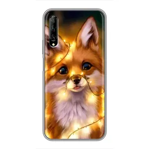 Чехлы с картинкой Лисички для Huawei Y7 Pro 2019 (VPrint) (Лисичка в гирляндах)