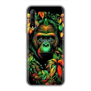 Чехол с Обезьянами Huawei Y7 Pro 2019 - (AlphaPrint) (Обезьяна в тропиках)