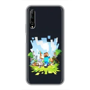 Чехол Майнкрафт на Huawei Y7 Pro 2019 (AlphaPrint) Minecraft (персонажи Minecraft)