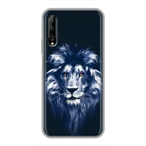 Чехол со Львом для Huawei Y7 Pro 2019 (VPrint) (Синий Лев)