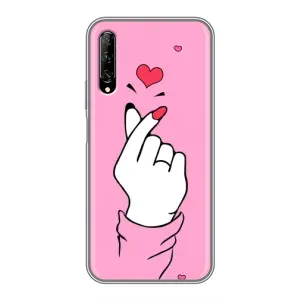 Чехол с принтом для Huawei Y7 Pro 2019 (AlphaPrint - Знак сердечка)