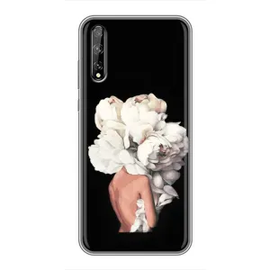 Чехлы (ART) Цветы на Huawei P Smart S / Y8p (2020) (VPrint) (Білі квіти)