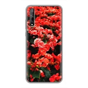 Чохли з квітами для Huawei P Smart S / Y8p (2020) (VPrint) (Квіти червоні)