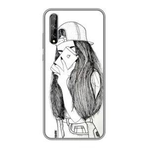 Чохол з друком для Huawei P Smart S / Y8p (2020) - (Мода) (AlphaPrint) (Фото дівчини)