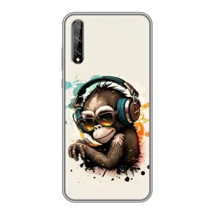 Чохол з Мавпами Huawei P Smart S / Y8p (2020) - (AlphaPrint) (Макака в навушниках)