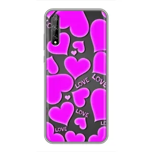 Чехлы для любимой на Хуавей P Smart S / Y8p (2020) (VPrint) (Pink hearts)