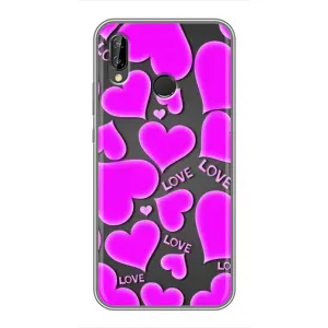 Чехлы для любимой на Хуавей У9 (2019) (VPrint) (Pink hearts)