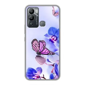 Чехлы с Цветами для Infinix Hot 12 Play (VPrint) (Бабочка на цветочке)