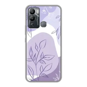 Силиконовый чехол с принтом в цветах на Infinix Hot 12 Play (Фиолетовые листья абстракция)