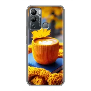 Чехол с принтом «Кофе на желтом пледе» для Infinix Hot 12 Play