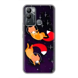 Чехлы с картинкой Лисички для Infinix Hot 12 Play (VPrint) (Лисички космонавты)