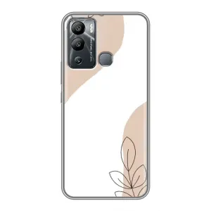 Силиконовый чехол с принтом в цветах на Infinix Hot 12 Play (Нюдовая веточка абстракция)