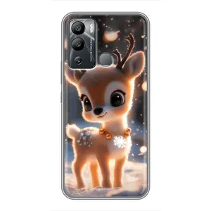 Яркий чехол для Infinix Hot 12 Play с Зимними Оленятами (Олененок)
