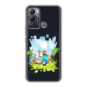 Чехол Майнкрафт на Infinix Hot 12 Play (AlphaPrint) Minecraft (персонажи Minecraft)