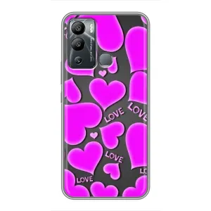 Чехлы для любимой на Инфиникс Хот 12 Плей (VPrint) (Pink hearts)