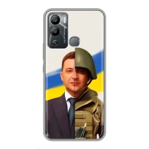 Чехол для Infinix Hot 12 Play (AlphaPrint - с принтом Зеленского) (Зеленский солдат)