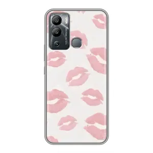 Чехол с розовым рисунком для Infinix Hot 12i (Розовые губы)