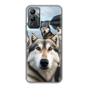 Чохол з Хаскі Infinix Hot 12i - (AlphaPrint) (Селфі Хаскі)