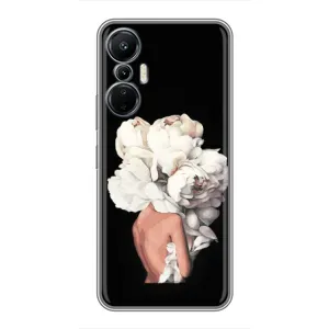 Чехлы (ART) Цветы на Infinix Hot 20 (4G) (VPrint) (Білі квіти)