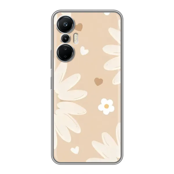 Чехол с принтом «Бежевые цветы» для Infinix Hot 20 (4G)
