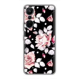 Чохли з квітами для Infinix Hot 20 (4G) (VPrint) (Квіти на чорному)