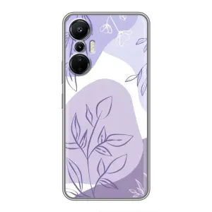 Силконовий чохол з принтом в квітах на Infinix Hot 20 (4G) (Фіолетове листя абстракція)