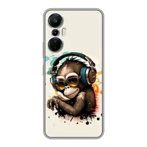 Чохол з Мавпами Infinix Hot 20 (4G) - (AlphaPrint) (Макака в навушниках)