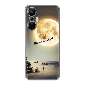 Новорічні, Святкові Чохли для Infinix Hot 20 (4G) - 2024 год (Санта на місяці)