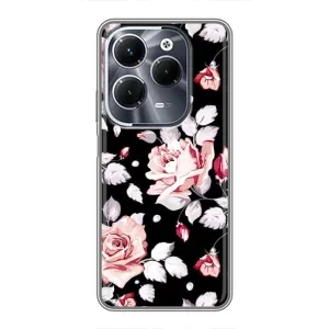 Чохли з квітами для Infinix Hot 40 Play (VPrint) (Квіти на чорному)
