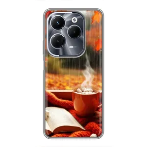 Чохол з унікальним дизайном 'Осінь з кавою' для Infinix Hot 40 Play (Кава і дощ)
