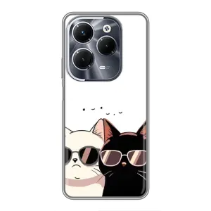 Чохол з малюнком кіт на Infinix Hot 40 Play (Коти в окулярах)