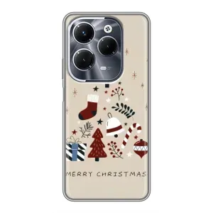 Рождественские, Праздничные Чехлы для Инфиникс ХОТ 40 Плей (Merry Christmas)