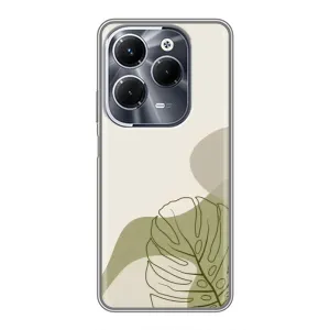 Силконовий чохол з принтом в квітах на Infinix Hot 40 Play (Зелена монстера дизайн)